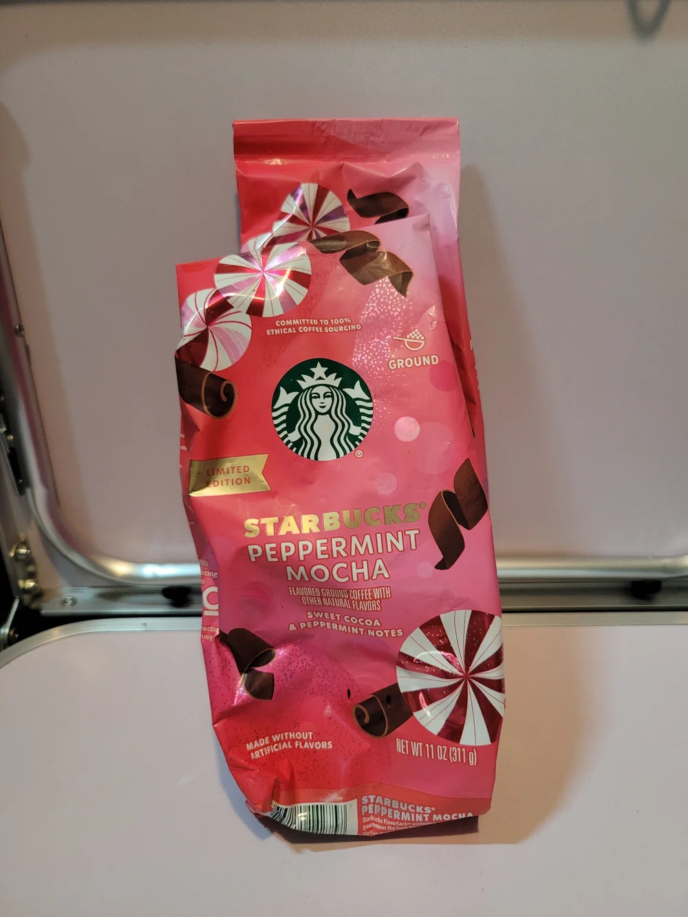Starbucks Peppermint Mocha Ground Coffee - Pink and Brown Packaging